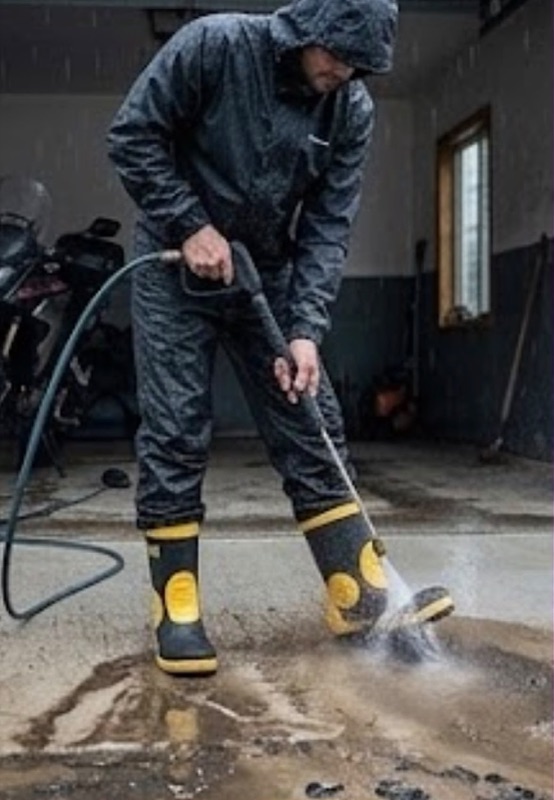 Oto yıkamada basınçlı su altında Motobot